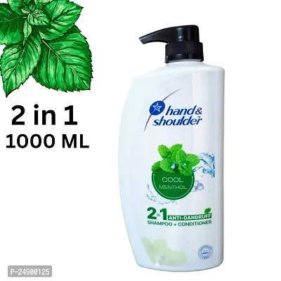 hand shoulder  Shoulders 2-in-1 Cool Menthol Anti Dandruff Shampoo + Conditioner for Women  Men, 1LTR