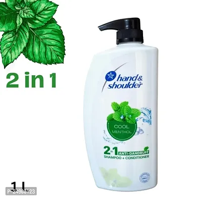 hand shoulder  Shoulders 2-in-1 Cool Menthol Anti Dandruff Shampoo + Conditioner for Women  Men, 1LTR
