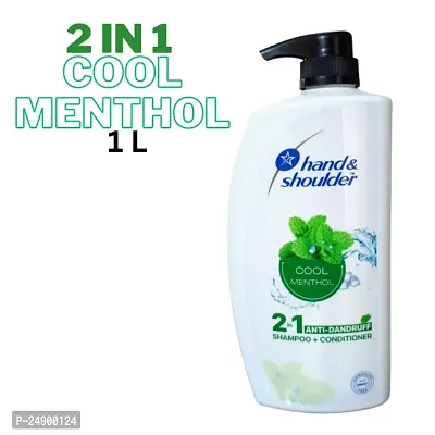 hand shoulder  Shoulders 2-in-1 Cool Menthol Anti Dandruff Shampoo + Conditioner for Women  Men, 1LTR