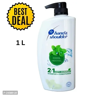 hand shoulder  Shoulders 2-in-1 Cool Menthol Anti Dandruff Shampoo + Conditioner for Women  Men, 1LTR