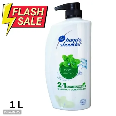 hand shoulder  Shoulders 2-in-1 Cool Menthol Anti Dandruff Shampoo + Conditioner for Women  Men, 1LTR