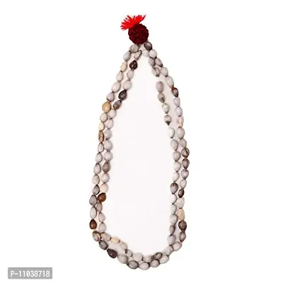 Pooja Ghar Original Vaijayanti Mala for Pooja and Wearing 108+1 Beads Off-White for Men and Women(1 Pc)