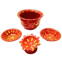 Pooja Ghar Traditional Decorative Karwachauth Pooja thali Set Festival Pooja Thali Includes karwachauth channi Pooja Thali Set - 10 inch-thumb2