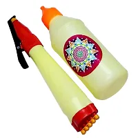 Pooja Ghar Rangoli Tool Set for Making Unique and Beautiful Rangoli Designs (5 Stencils - Random Designs, 1 Roller, 1 Ivory Pen, 1 Bottle, 1 White 5 line Galicha Patta, 1 Big Filler Bottle)-thumb3
