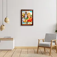 Pooja Ghar Religious Lord Shiva Parvati Photo Frame for Temple Home Office (10x12.5 inches, Multicolour)-thumb3