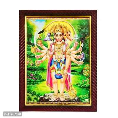 Pooja Ghar HanumanJi Panchmukhi Standing Photo Frames with Acrylic Sheet for Worship Pooja