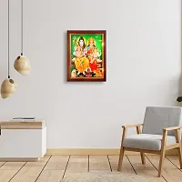 Pooja Ghar Religious Bhole Nath Parivar / Shiva Pariwar (Shiv Shankar Maa Parvati, Ganesh, Karthik) Photo Frame for Temple Home Office (10x12.5 inches, Multicolour)-thumb3