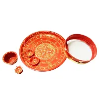 Pooja Ghar Traditional Decorative Karwachauth Pooja thali Set Festival Pooja Thali Includes karwachauth channi Pooja Thali Set - 10 inch-thumb4