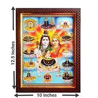 Pooja Ghar Religious Lord Shiva Shankar 12 Jyotirlingas Photo Frame for Temple Home Office (10x12.5 inches, Multicolour)-thumb1