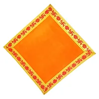 Pooja Ghar Velvet Puja Aasan | Velvet Aasan; Altar Puja Aasan Altar Cloth/Chowki Aasan Kapda Mat for Puja Table/Velvet Altar Cloth for Puja Home Mandir and Temple (Set of 4) (10X10 Inch)-thumb2