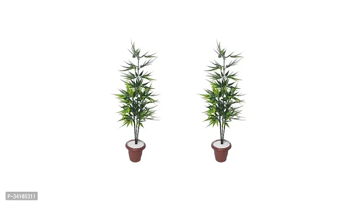 Beautiful Living Room Bamboo Artificial Plant Without Pot- Pack Of 2-thumb0