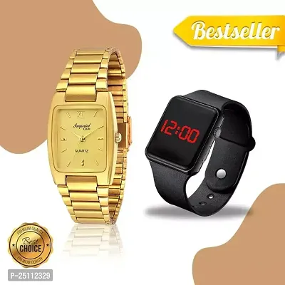 Golden Square Luxurious Men's Watch  Black Digital LED Watch