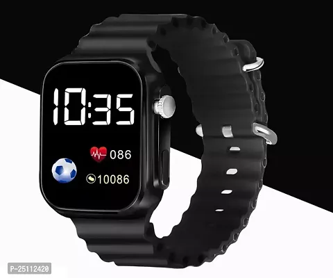 Black Ultra Design Digital LED Watch For Boys  Girls