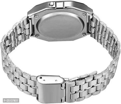 Stylish designer silver digital watch for men And  women-thumb3