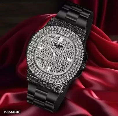 Luxury Men's/Women's Unisex Diamond Watch Bling Iced-Out Watch Oblong Wristwatch Crystal Quartz Watch
