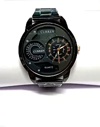 Curren Black Watches Men's Fashion Causal Quartz Wristwatch Stainless Steel-thumb1