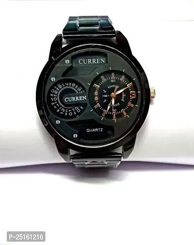 Curren Black Watches Men's Fashion Causal Quartz Wristwatch Stainless Steel-thumb2