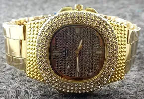 Gold Chain Diamond Watch For Unisex Fashion-thumb1