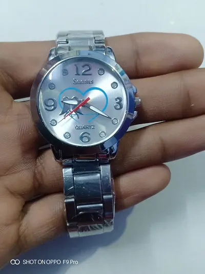 New Stylish Silver Chain Party Wear Watch For Boys  Girls