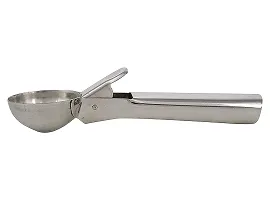 zms marketing Stainless Steel Serving Spoon/Scooper for Ice Cream, Fruit, Cookie with Trigger Release (Silver)-thumb1