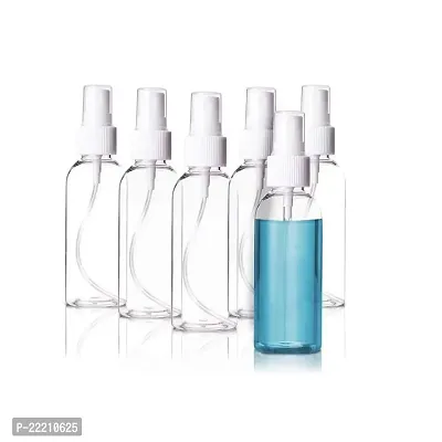 zms marketing 6 Pcs Refillable Spray Bottles, 100ML, Clear Empty Fine Mist ABS Mini Travel Bottle Set, Small Refillable Liquid Containers-thumb0