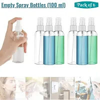 zms marketing 6 Pcs Refillable Spray Bottles, 100ML, Clear Empty Fine Mist ABS Mini Travel Bottle Set, Small Refillable Liquid Containers-thumb4