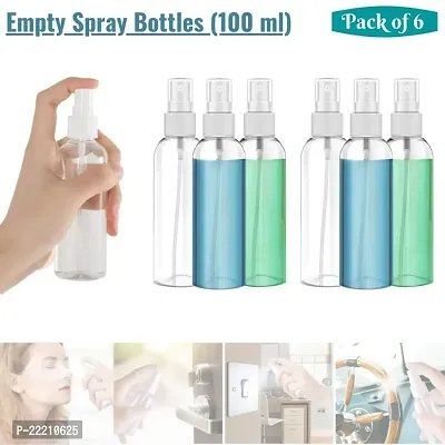 zms marketing 6 Pcs Refillable Spray Bottles, 100ML, Clear Empty Fine Mist ABS Mini Travel Bottle Set, Small Refillable Liquid Containers-thumb5