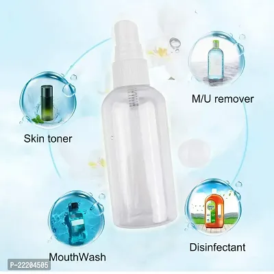 zms marketing Transparent Plastic Spray Bottle Cosmetics Bottle Empty Bottle, Portable Fine Mist Spray Bottle (Pack of 12-100ml)-thumb4