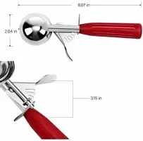 zms marketing Stainless Steel Serving Spoon/Scooper for Ice Cream, Fruit (Silver)-thumb2