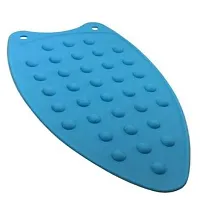 Zms Marketing Silicone Iron Mat Pad | High Heat Resistant Iron Insulation Pad, 27x14 cm (Blue)-thumb4