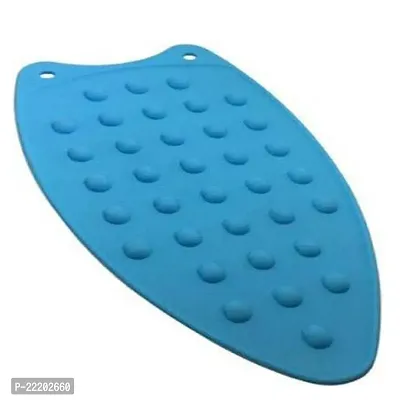 Zms Marketing Silicone Iron Mat Pad | High Heat Resistant Iron Insulation Pad, 27x14 cm (Blue)-thumb5