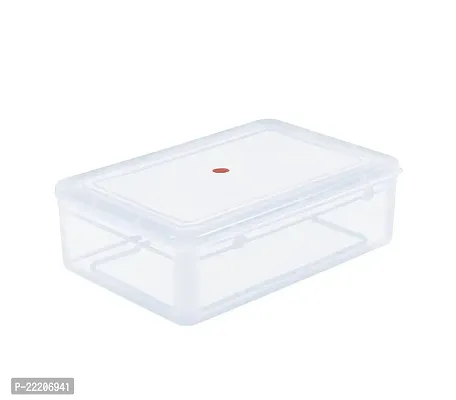 zms marketing Clear Transparent Plastic Storage Box Organizer Medium Size Container With Lid  Lock For Multipurpose Stationery Cosmetics Combo 2 20cm Length - 1200 ml-thumb0