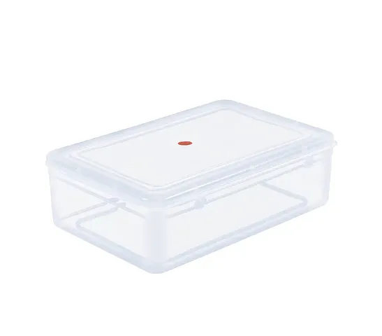 zms marketing Clear Transparent Plastic Storage Box Organizer Medium Size Container With Lid & Lock For Multipurpose Stationery Cosmetics Combo 2 20cm Length - 1200 ml