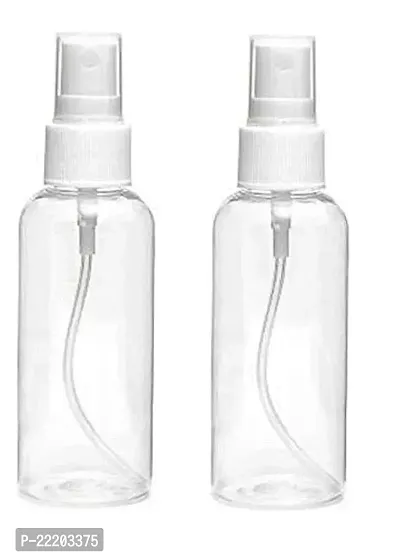 zms marketing 100ML Empty Refillable Fine Mist Sprayer Atomize Spray Bottle with Ultra-Fine Mist Pump and Cap, for Home/Travel/Beauty/Makeup/Sanitizer-100ml,Transparent (Pack of 2)-thumb0