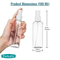zms marketing 6 Pcs Refillable Spray Bottles, 100ML, Clear Empty Fine Mist ABS Mini Travel Bottle Set, Small Refillable Liquid Containers-thumb3