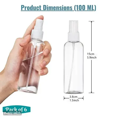 zms marketing 6 Pcs Refillable Spray Bottles, 100ML, Clear Empty Fine Mist ABS Mini Travel Bottle Set, Small Refillable Liquid Containers-thumb4