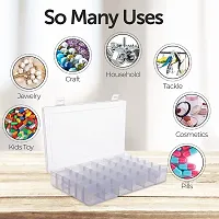 zms marketing 36 Grids (Combo Pack) Clear Plastic Organizer Jewelry Storage Box with Adjustable Dividers, Transparent Organizer Box for Earring,Makeup (Pack Of-02)-thumb2
