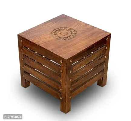Mango Wood Seating Stool Beautiful Handmade Stool For Living Room, Office, Balcony,Party Decor,Home Furniture can be Daily Use as Small Table Chair With Antique Finish-thumb0