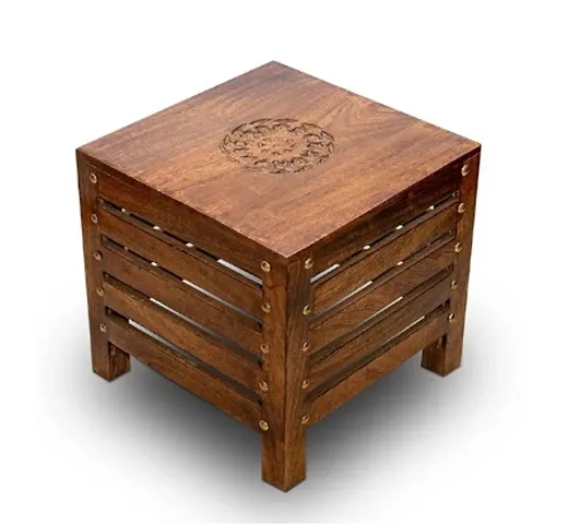 Mango Wood Seating Stool Beautiful Handmade Stool For Living Room, Office, Balcony,Party Decor,Home Furniture can be Daily Use as Small Table Chair With Antique Finish