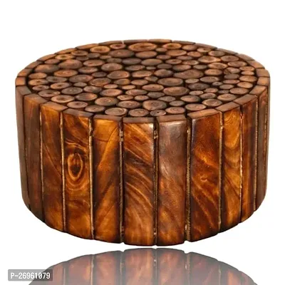Stylish Antique Finish Side Coffee Table Planter Stool For Home Solid Wood Bar Chair-thumb0