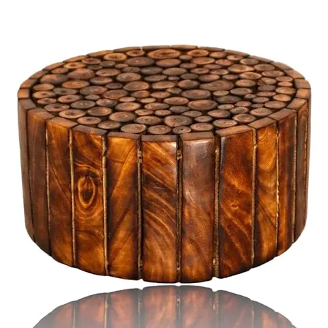 Stylish Antique Finish Side Coffee Table Planter Stool For Home Solid Wood Bar Chair