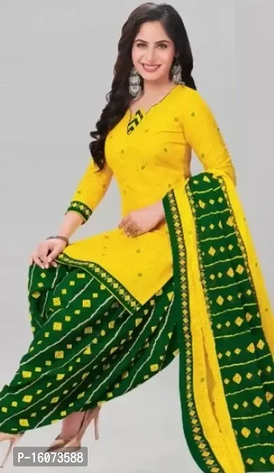 Elegant Multicoloured Crepe  Dress Material with Dupatta For Women