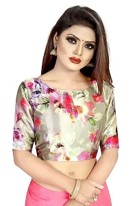 Arango Women's Pure Moss Chiffon Saree With Unstitched Solid Digital Printed Blouse Piece | Ideal For Wedding, Party, Engagement  Festival (Pink | HS-131)-thumb3