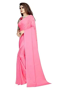 Arango Women's Pure Moss Chiffon Saree With Unstitched Solid Digital Printed Blouse Piece | Ideal For Wedding, Party, Engagement  Festival (Pink | HS-131)-thumb2