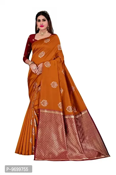 Trendy Kota Doria Silk Woven Saree With Unstitched Blouse Piece For Women-thumb0