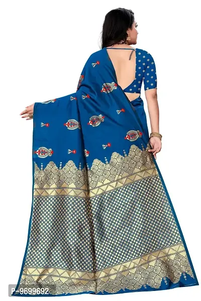 Trendy Kota Doria Silk Woven Saree With Unstitched Blouse Piece For Women-thumb2