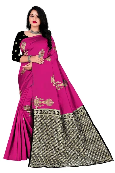 Trendy Kota Doria Silk Woven Saree With Unstitched Blouse Piece For Women