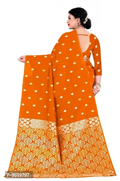 Trendy Kota Doria Silk Woven Saree With Unstitched Blouse Piece For Women-thumb2