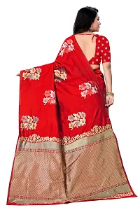 Trendy Kota Doria Silk Woven Saree With Unstitched Blouse Piece For Women-thumb1