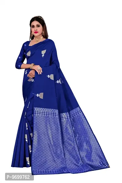 Trendy Kota Doria Silk Woven Saree With Unstitched Blouse Piece For Women-thumb0